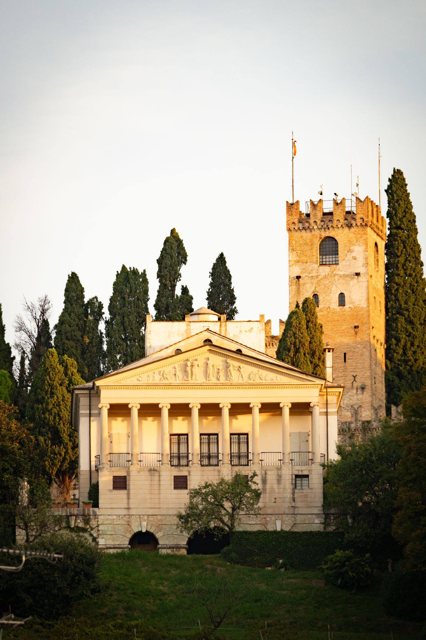 The villa at sunset